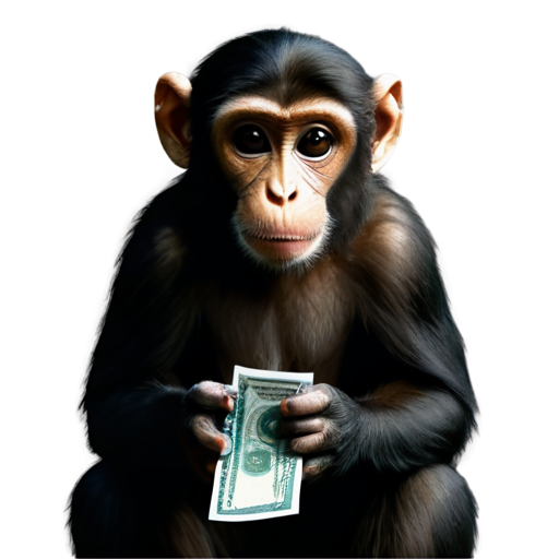 Monkey sees money - icon | sticker