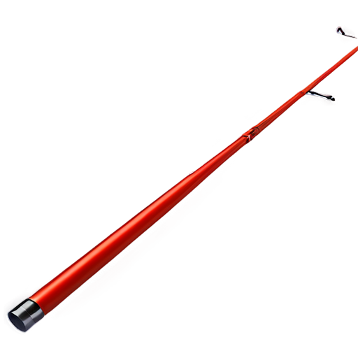 fishing rod, red, location is vertical - icon | sticker