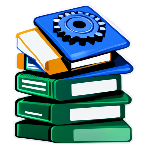 stack of excel-documents with gear icons - icon | sticker