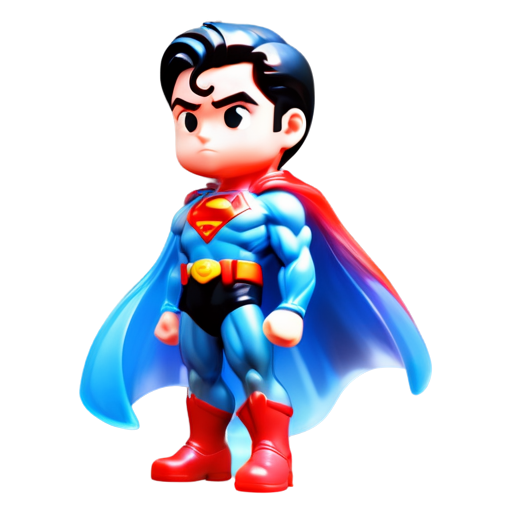 Epic full-body illustration of Superman, standing heroically, with a dynamic pose, in a dramatic sky background, detailed muscles, cape flowing in the wind, powerful and inspiring, high-definition, realistic style. - icon | sticker