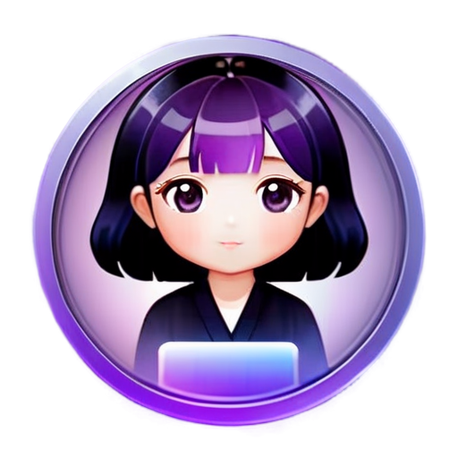A round background of purple color, the icon itself is 3D, with a shopping list drawn on it - icon | sticker