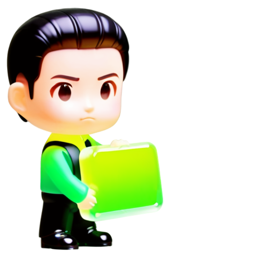 a muscular hong kong male holding a green keyboard - icon | sticker