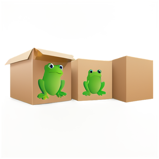 cargo frog with box - icon | sticker