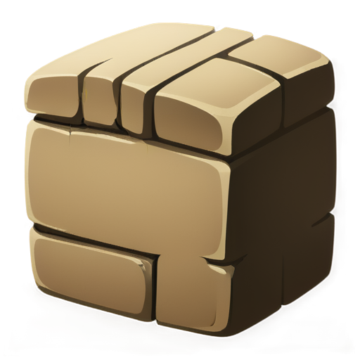 Create a medieval-themed icon representing a Stone Wall , for a real-time strategy game. The icon should be in a clean and detailed line art style, with an emphasis on the shape and texture of bread typical of the medieval period. Incorporate medieval design elements such as subtle embellishments or borders that are typical of medieval artwork. The primary color should be grey, giving the icon a monochromatic, hand-drawn appearance that resembles old parchment illustrations or medieval signage. Ensure that the icon is easily recognizable as StoneWall, suitable for use in a game UI. - icon | sticker