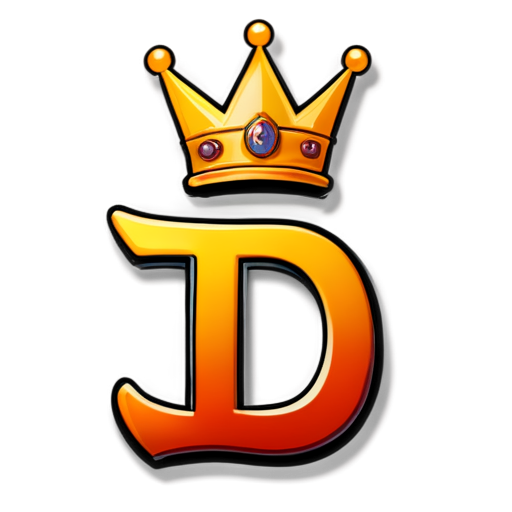 letter D with crown - icon | sticker