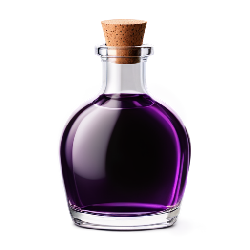 violet magic potion in small bottle - icon | sticker