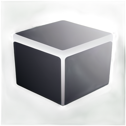 A box cube, black and white color, composed of lines - icon | sticker