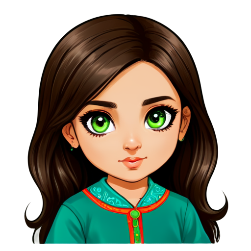 Armenian girl with green eyes - icon | sticker