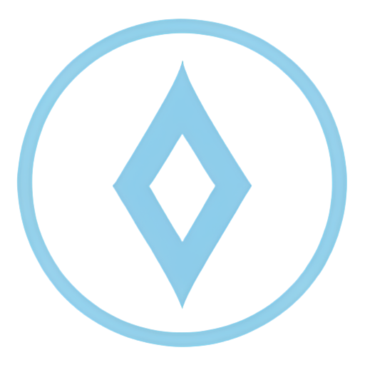 Ancient rune of water (only blue color lines) - icon | sticker