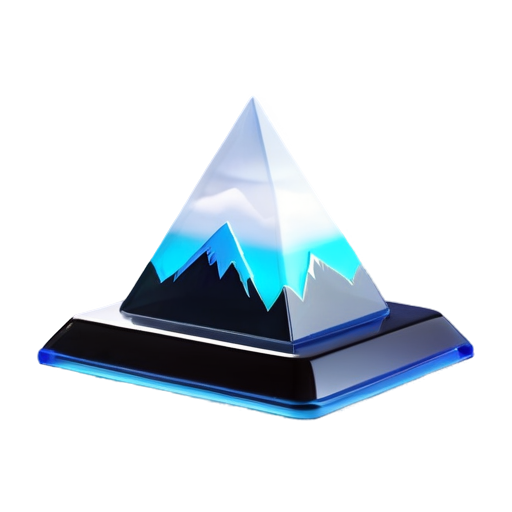 Mountain with two peaks, blue, black, white colors - icon | sticker