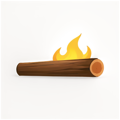 a beautiful burning firewood - icon | sticker