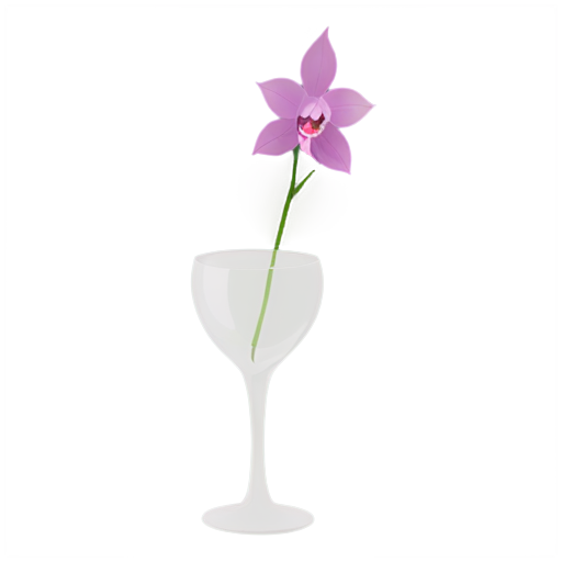 an orchid processed in a cocktail glass - icon | sticker