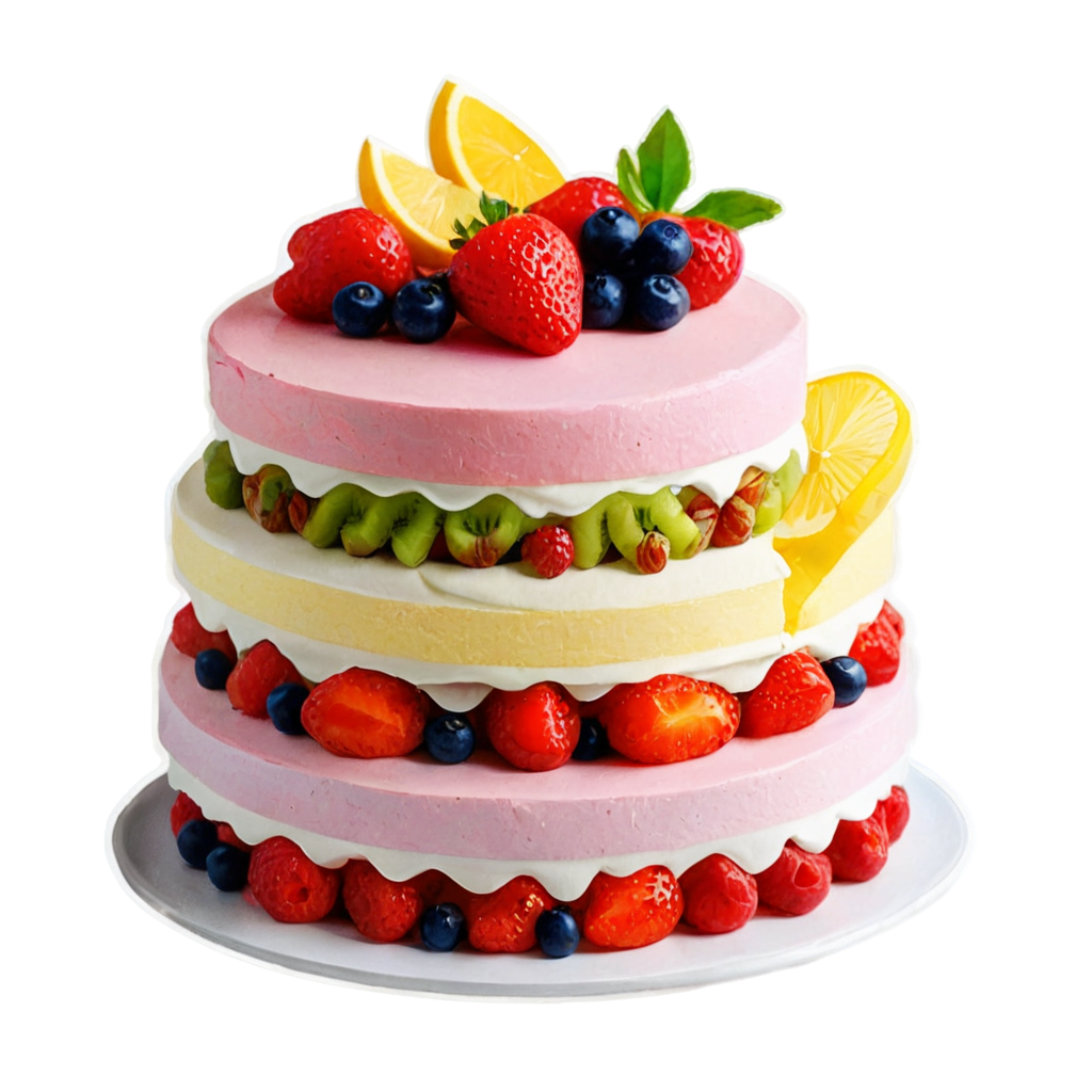 three-layer cake,fruit, pink, butter, food focus, - icon | sticker