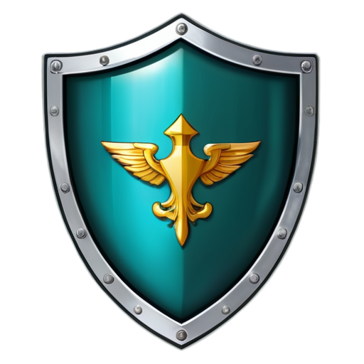 dark turquoise metal protective sheild - icon | sticker