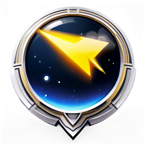 A futuristic logo for a space-themed game called "Rise of War Intergalactic." The design should convey a sense of advanced technology, exploration, and conflict among the stars. It should include elements representing space, such as planets, moons, or starships, and have a bold, powerful appearance that reflects the high stakes of intergalactic warfare. The color palette should feature dark blues, blacks, and metallic silver or gold accents to give a high-tech, sci-fi feel. - icon | sticker