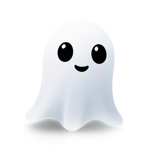 Icon for app called "Story Ghost", a white ghost which is not too scary but sweet - icon | sticker