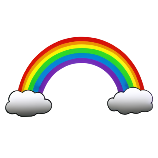 A nice and bright 7-color rainbow on top. The weak a 6-color dim rainbow below - icon | sticker