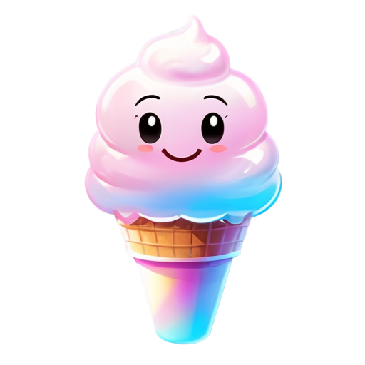 mascot with smiley face friendly Ice cream pink cream logo - icon | sticker