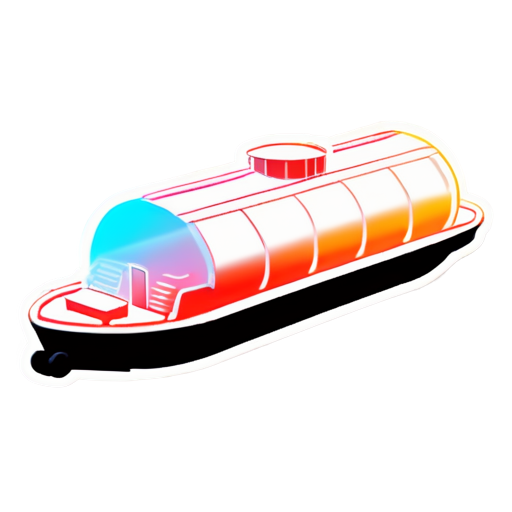 Outlined 2d loaded Fuel Tanker Ship Icon - icon | sticker