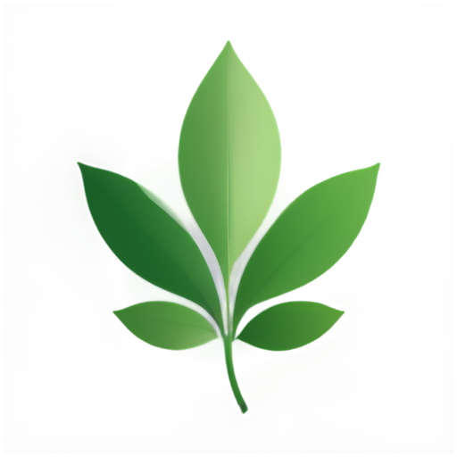 Holistic medicine service, element of nature - leaf or petals in green color scheme - icon | sticker