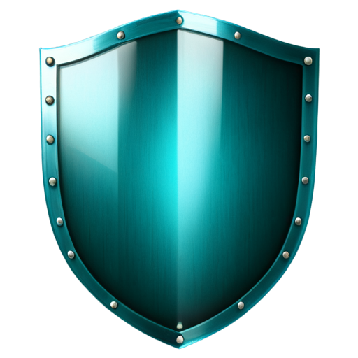 dark turquoise blind metal protective sheild with shadow - icon | sticker