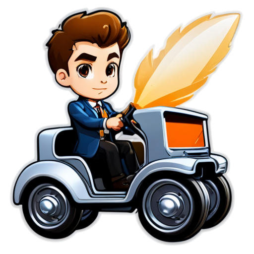 a futuristic detective in a chariot - icon | sticker