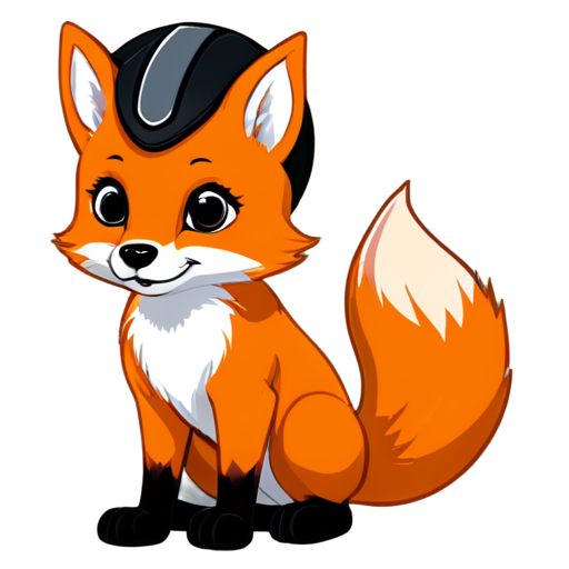 Fox with helmet - icon | sticker