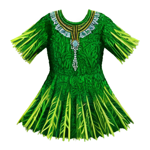 Intricate reach tribal jungle dress made of grass - icon | sticker