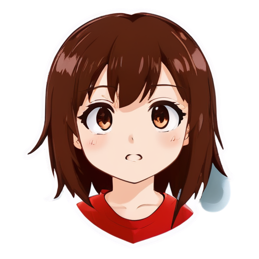 Anime face and a question mark next to it - icon | sticker