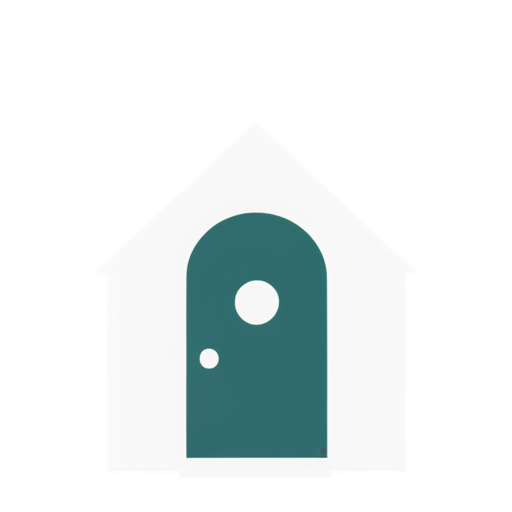 Icon of a House with its door facing us - icon | sticker