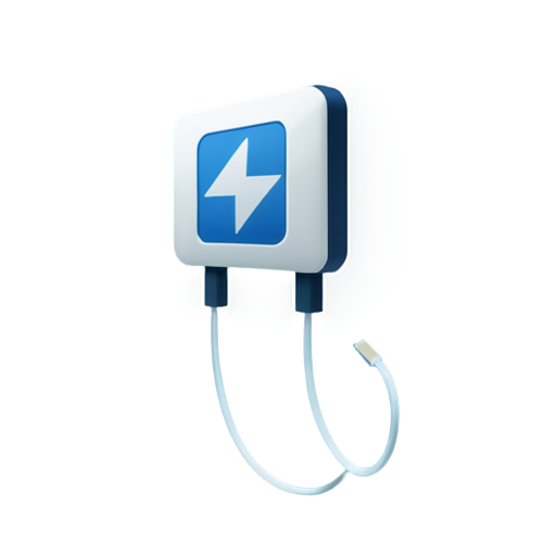 wallbox Charging station electro car, realistic, blue, white, symple - icon | sticker