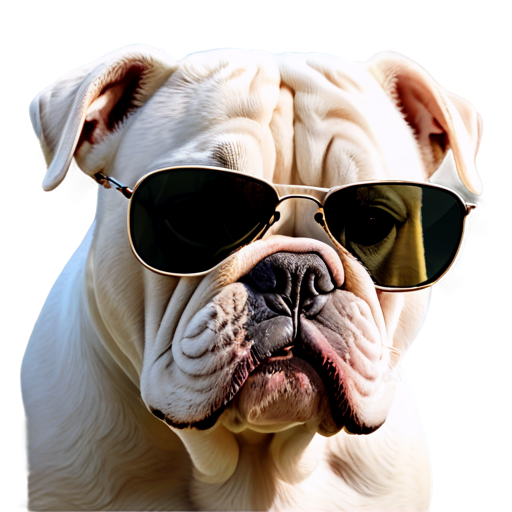 white bulldog with sunglass - icon | sticker