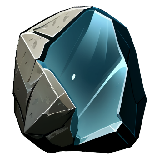 cartoony, single broken stone - icon | sticker