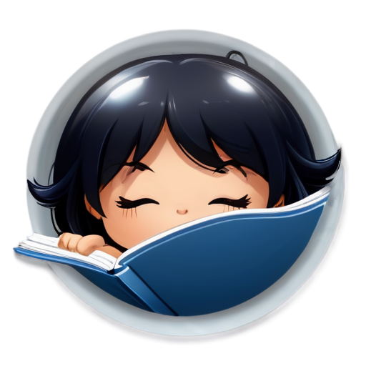 3d magnifying glass sleeping on the page - icon | sticker