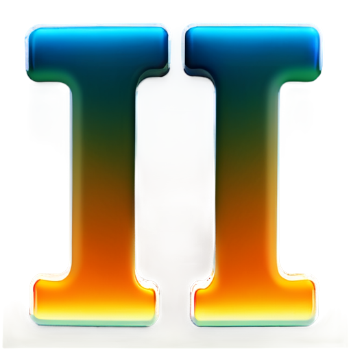 Letter "T", ghosting, colorful gradient - icon | sticker