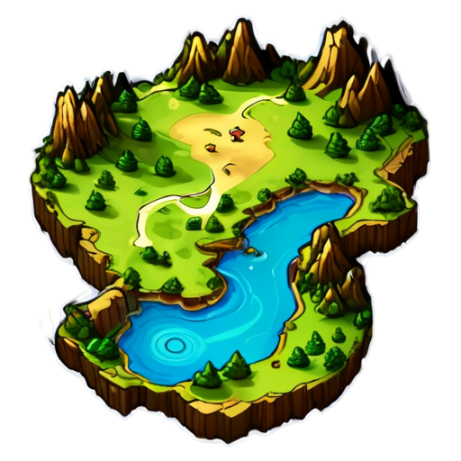 Fantasy ancient map - icon | sticker