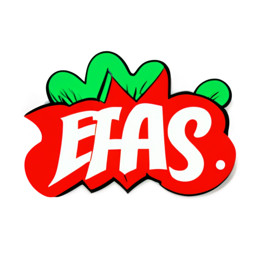 draw a logo with white letters “EAS” and a red background - icon | sticker