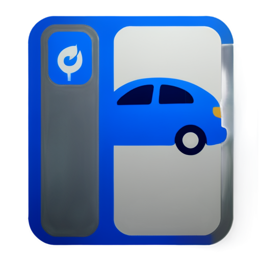 wallbox caharging station electro car, blue, white, sympel, pictogram - icon | sticker