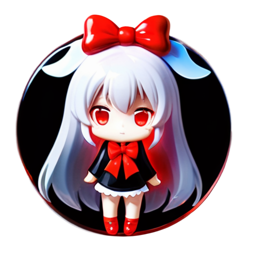 Raphiel Ainsworth Shiraha from Gabriel Dropout, white hair, red hair bowknot - icon | sticker