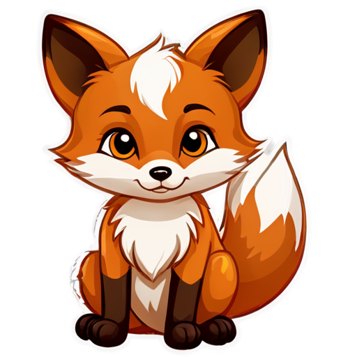 Fox with rolled up sleevs - icon | sticker