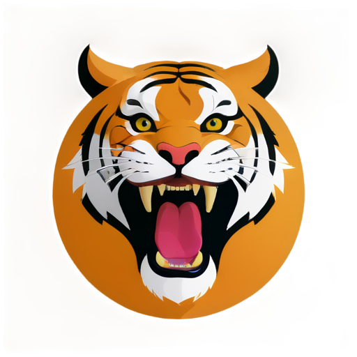 tiger open mouth - icon | sticker