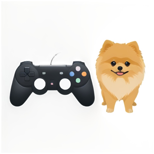 pomeranian dog hold controller tv - icon | sticker