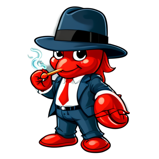 Lobster gangster smoke cigars - icon | sticker