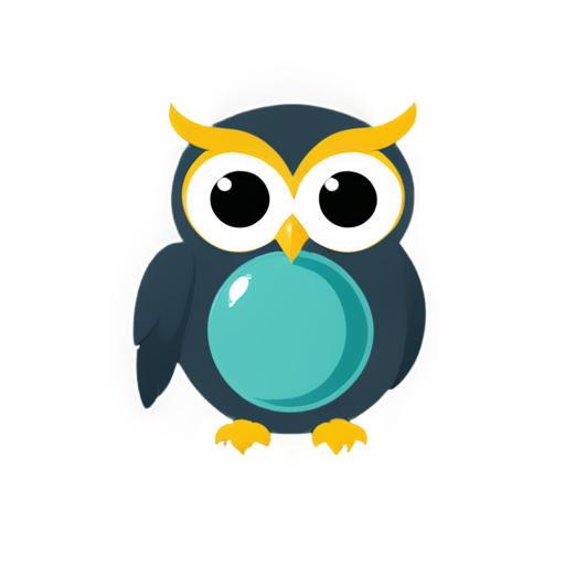 owl with gem - icon | sticker