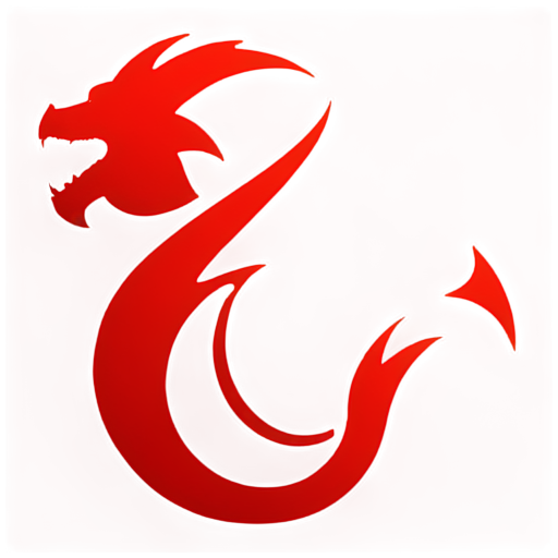 simple design of a red dragon, only the head with open mouth using the dragon breath with transparent background. - icon | sticker