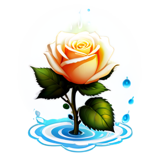 lighting art, best quality, masterpiece, luminous water, luminous rose - icon | sticker