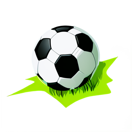 Soccer ball cartoonish draw effect. With no outline. No shadows. Normal sized ball not streached - icon | sticker