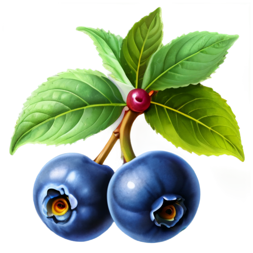 medieval blueberry, paint style - icon | sticker