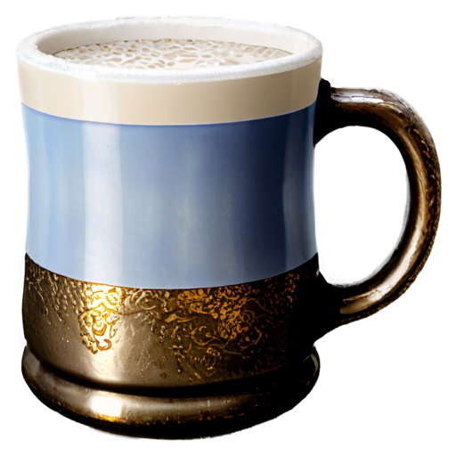 medieval ceramic cup with beer foam, paint style - icon | sticker