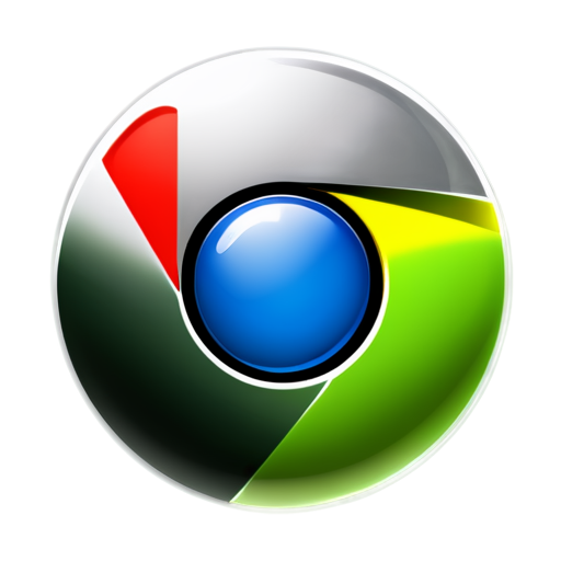 Flat chrome browser icon in white colour. In Japan style - icon | sticker